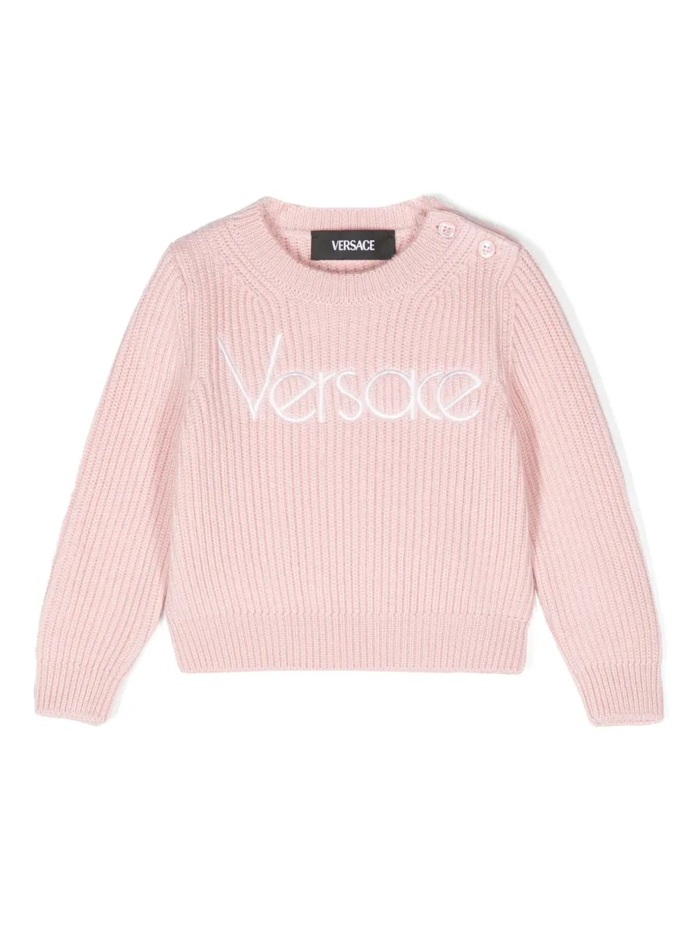

Джемпер с вышитым логотипом Versace Kids, розовый