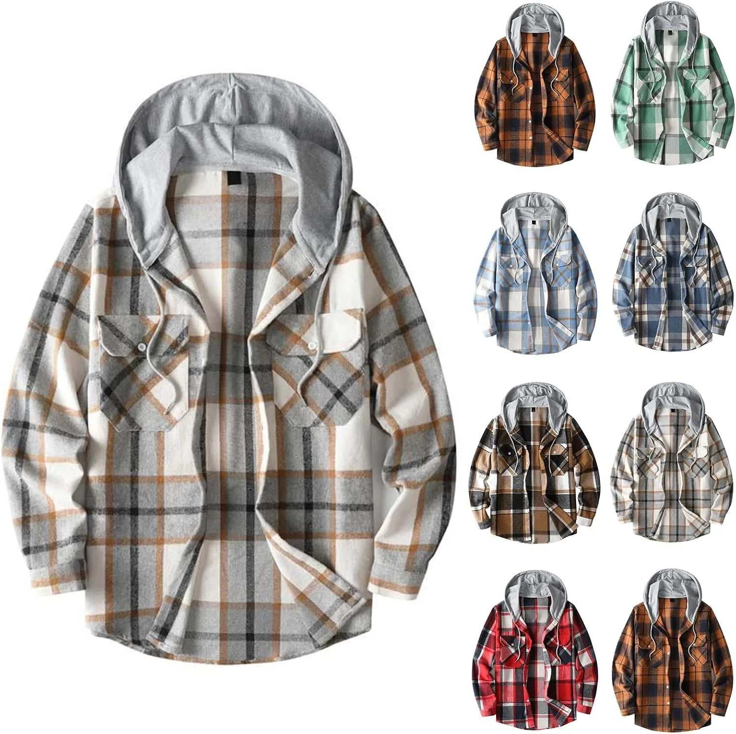 

Мужская толстовка-рубашка с карманами, Casual, Loose hayudier