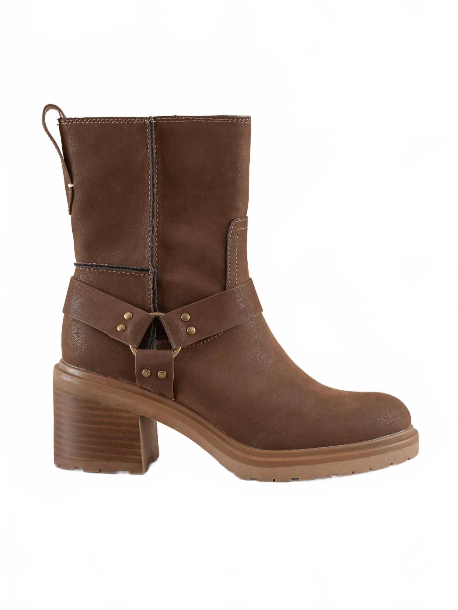 Женские мотоциклетные ботинки Clyde Moto в цвете кофе BABE, Coffee