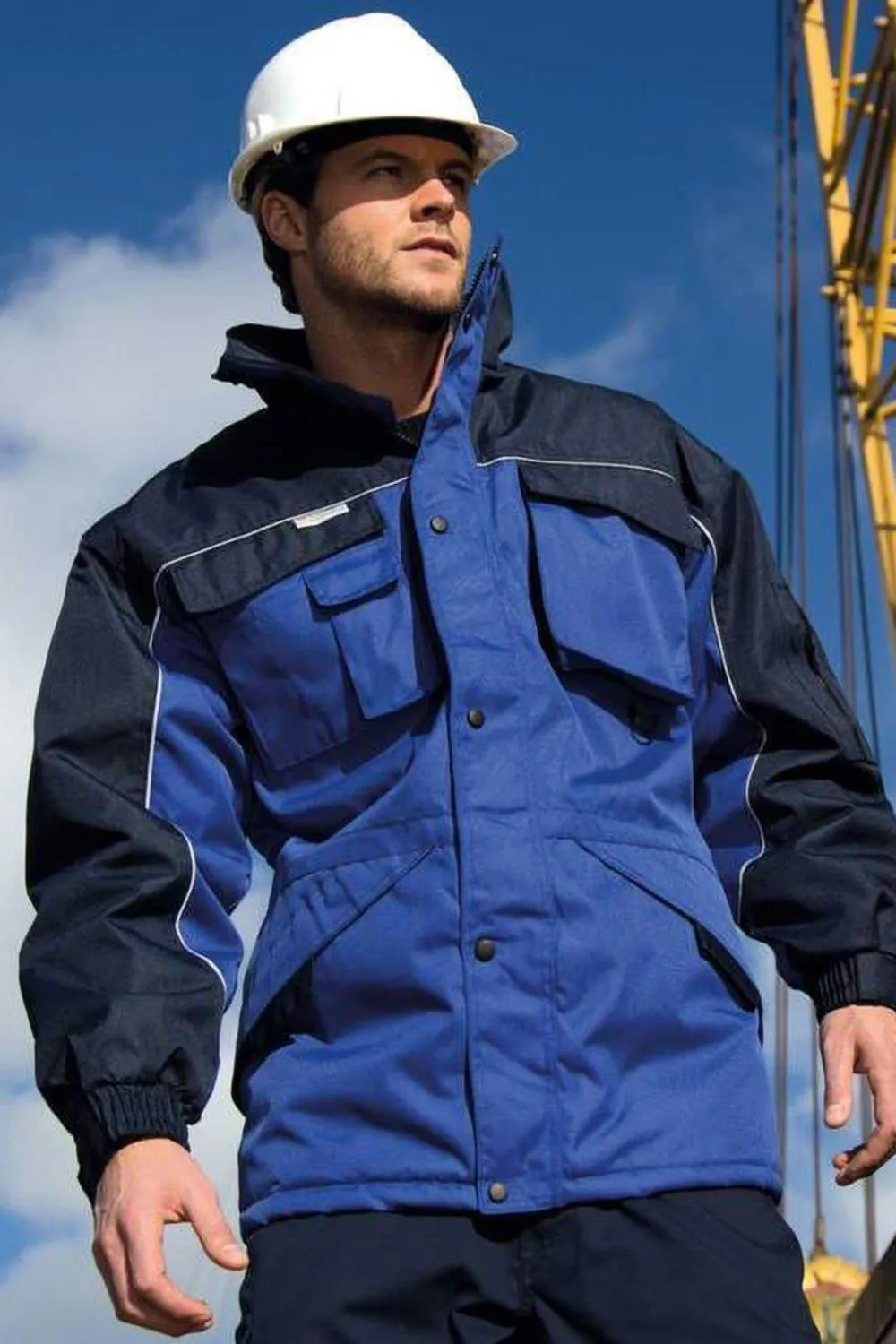 

Спецодежда Прочное водоотталкивающее ветрозащитное комбинированное пальто Result, темно-синий