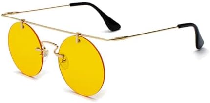 

Модные очки 2027 года для мужчин и женщин: классические круглые безободковые солнцезащитные очки в стиле стимпанк, винтажные очки с защитой от УФ-излучения UV400 MTZJH, C7