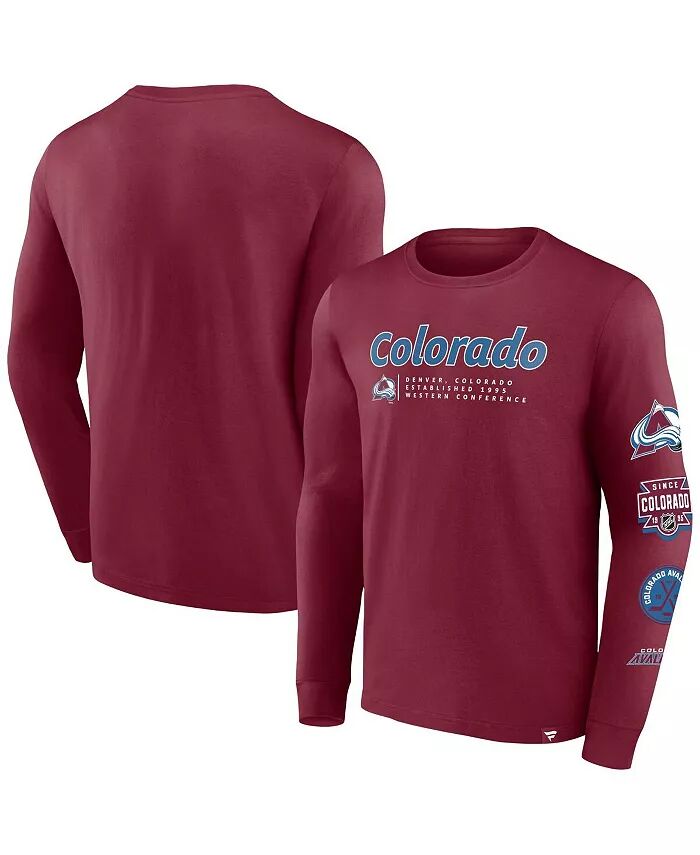 

Футболка мужская бордовая Colorado Avalanche Strike the Goal с длинным рукавом Fanatics
