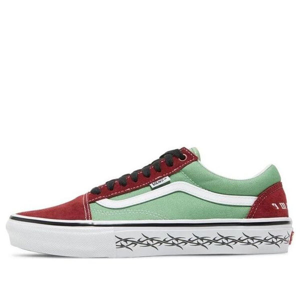 

Кроссовки supreme x old skool 'barbed wire - green' Vans, красный