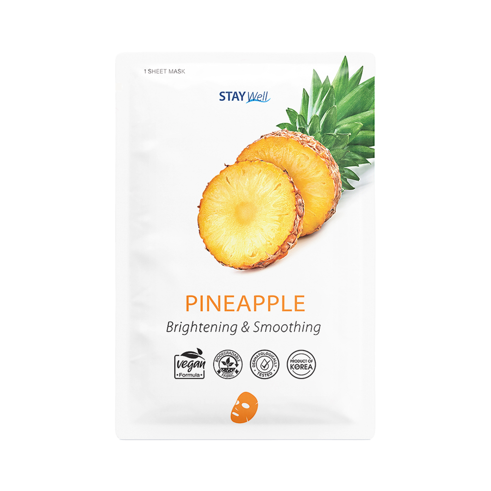 

Тканевая маска для лица vegan sheet mask - pineapple Stay Well, вес 20 гр.