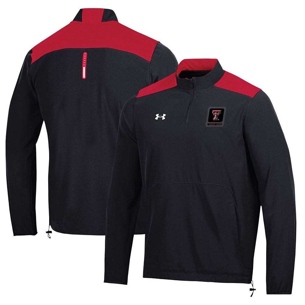 

Мужской черный топ с молнией до половины Under Armour Texas Tech Red Raiders 2023 Motivate, цвет Txt Black