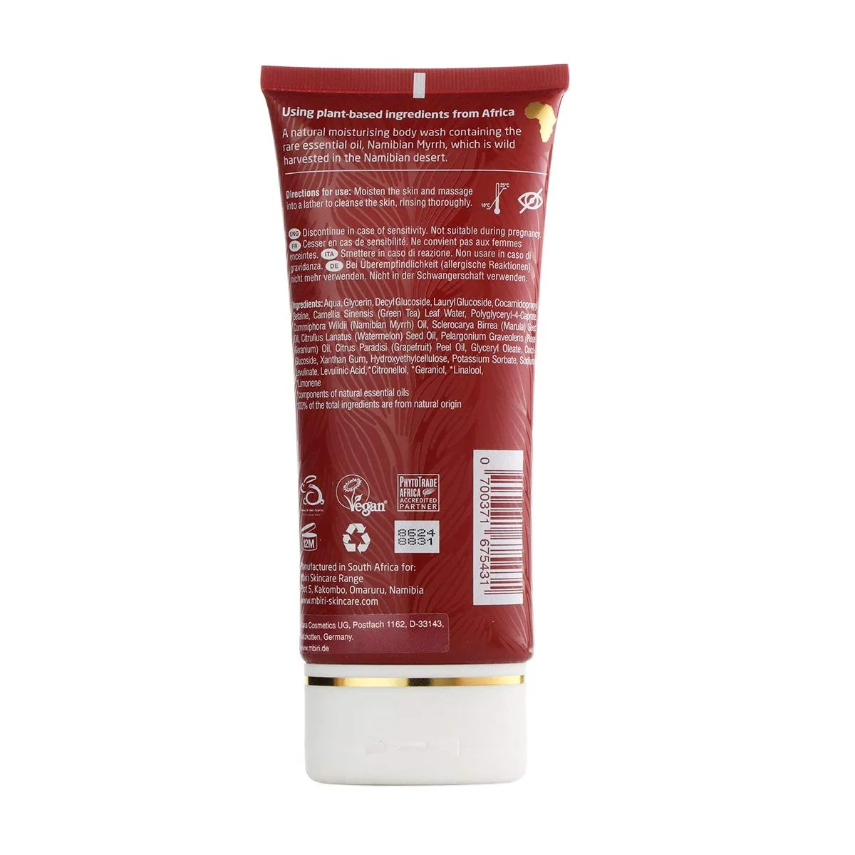 Натуральный гель для душа «Mbiri Shower Gel» с маслом марулы ‎Mbiri Natural Skincare — фото 2