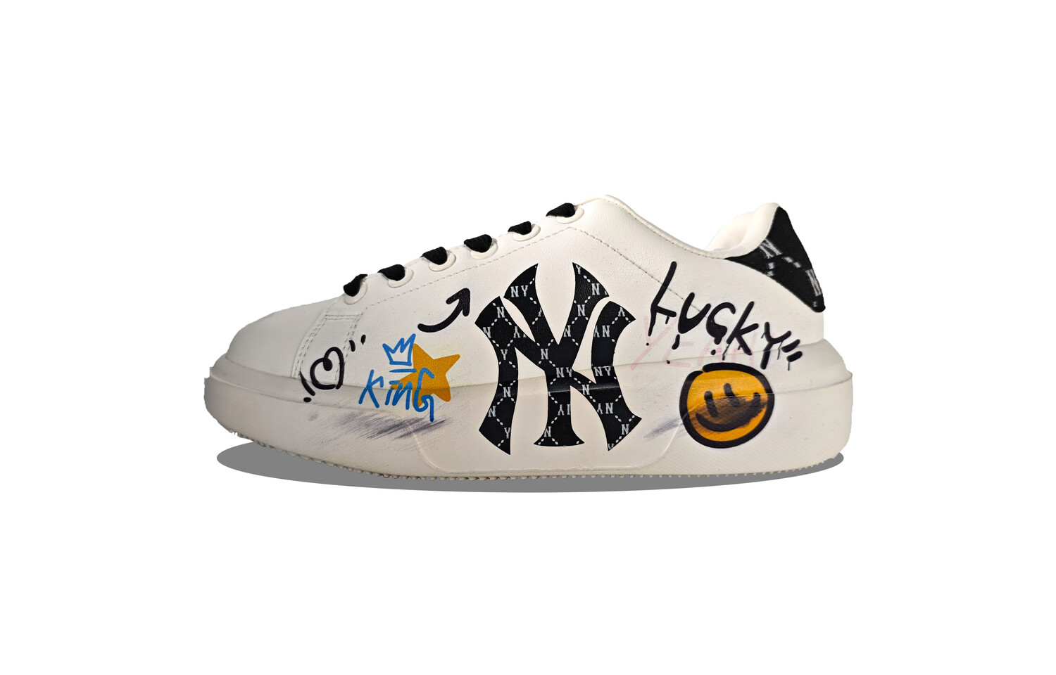 

Кроссовки MLB Chunky Classic Skateboarding Shoes Unisex Low-top Black, белый