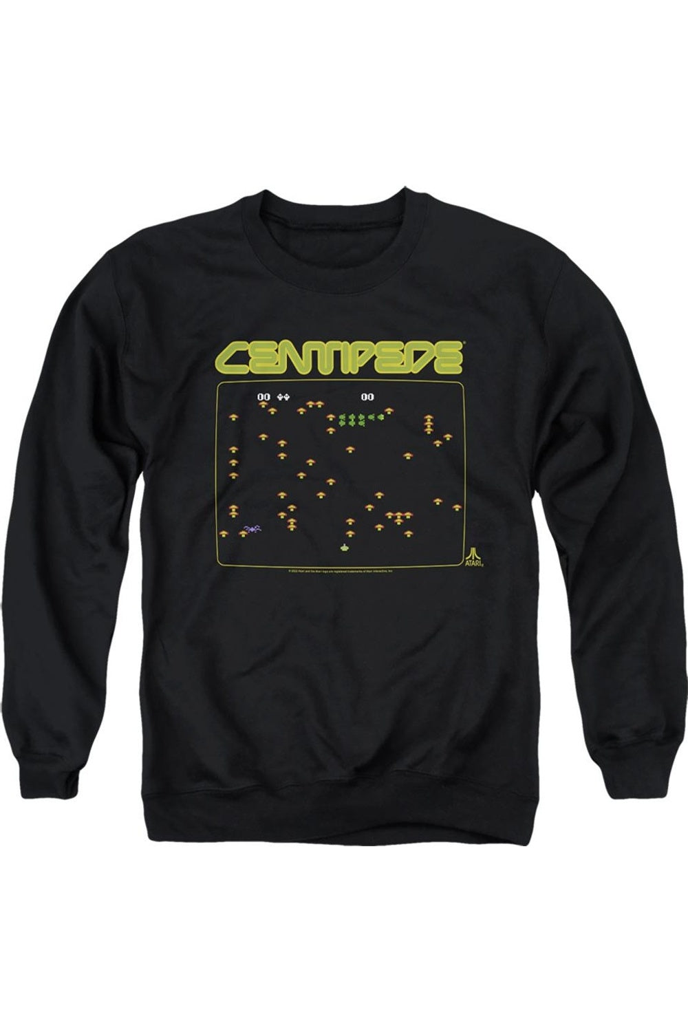 

Atari Centipede Screen Adult Crewneck Толстовка Gildan, черный