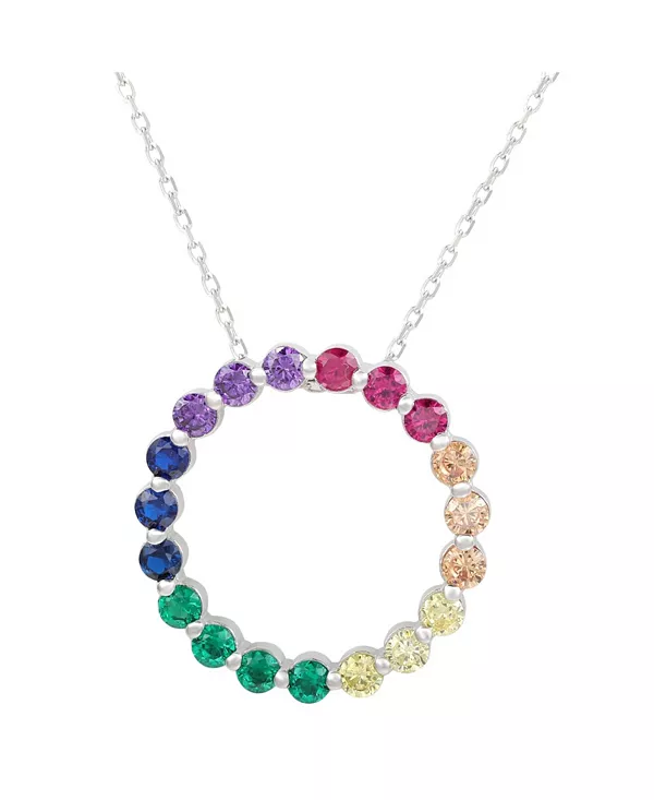 

Подвеска Suzy Levian из стерлингового серебра с круглыми фианитами Suzy Levian New York, rainbow