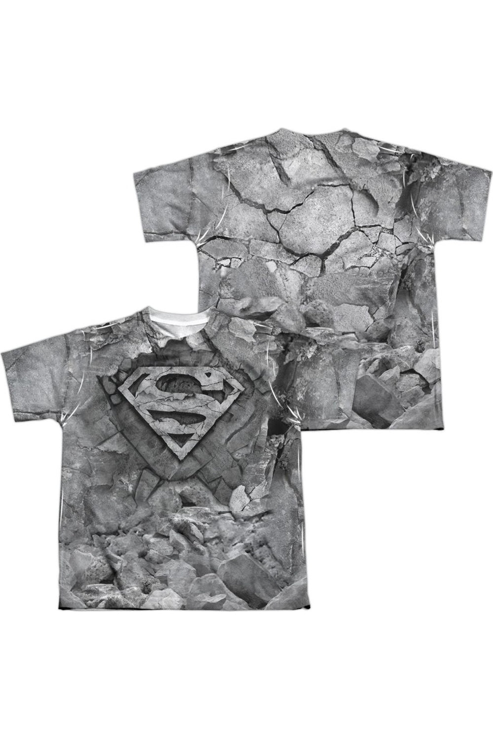 

Футболка с коротким рукавом для детей Superman Rock & Rumble (принт спереди и сзади) Gildan, белый