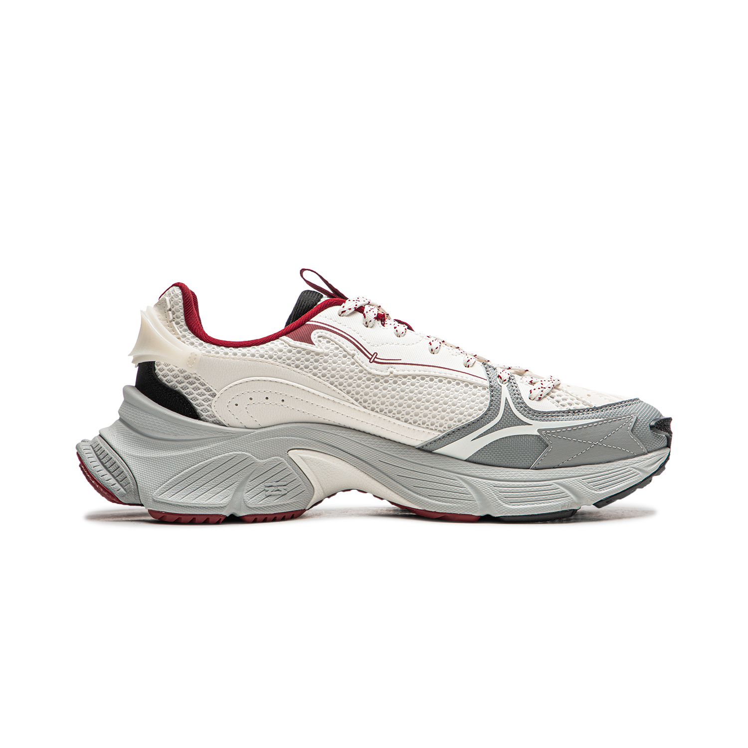 Li-Ning Li Ning Xingji амортизирующие устойчивые к истиранию дышащие низкие массивные кроссовки мужские бело-серые — фото 3