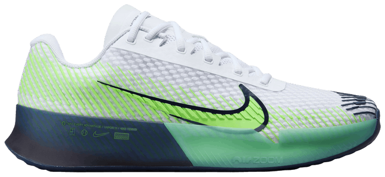 

Кроссовки NikeCourt Air Zoom Vapor 11 HC 'White Green Strike Navy', белый