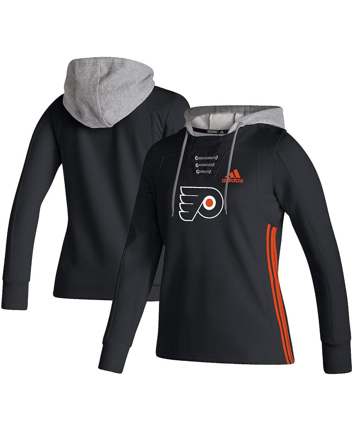 

Женский черный пуловер с капюшоном Philadelphia Flyers Skate Lace AEROREADY adidas, черный