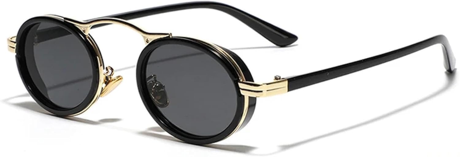 

Солнцезащитные очки с защитой от УФ-излучения UV400 | Панк, женские, маленькие, овальные, градиентные, мужские, полуметаллические, для занятий спортом на открытом воздухе и вождения DSVIGF, Golden Black Gray