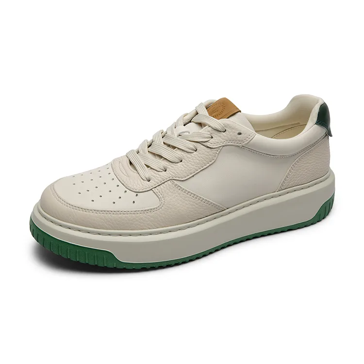 Кроссовки для скейтбординга мужские low top из натуральной кожи с противоскользящей и износостойкой подошвой CROWN, Apricot — фото 4
