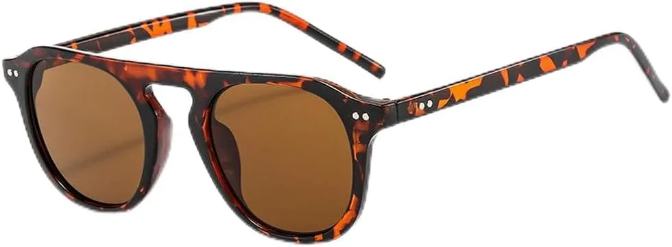 

Солнцезащитные очки круглой формы для женщин 2027 года, винтажные классические линзы, модные солнцезащитные очки для женщин, стильные очки MTZJH, Leopard Tea