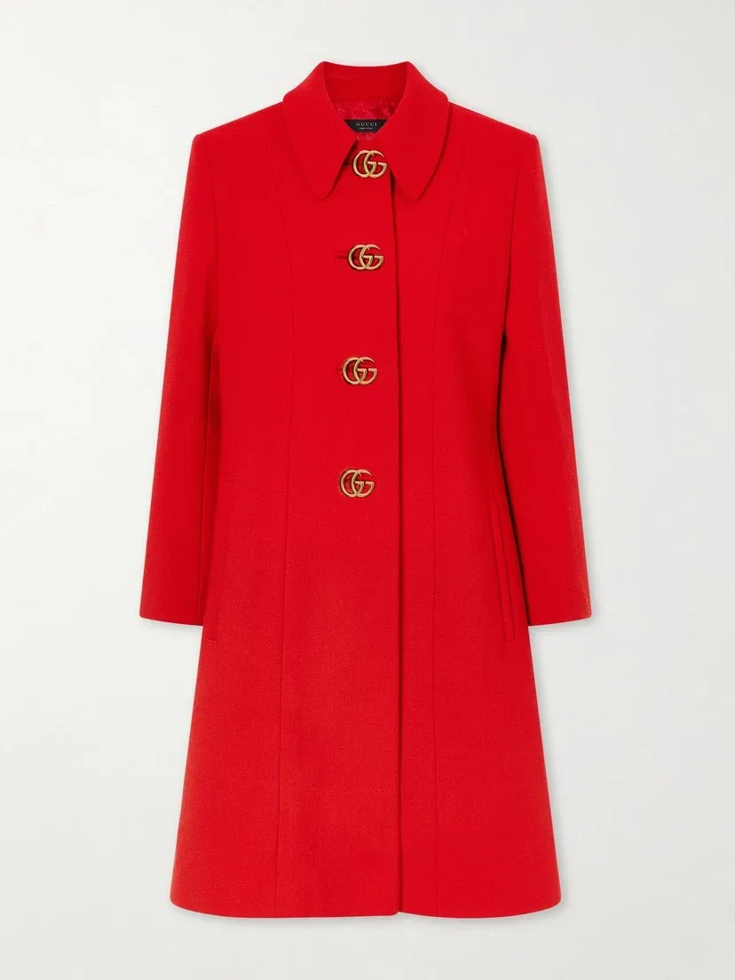 Шерстяное пальто GUCCI, красный