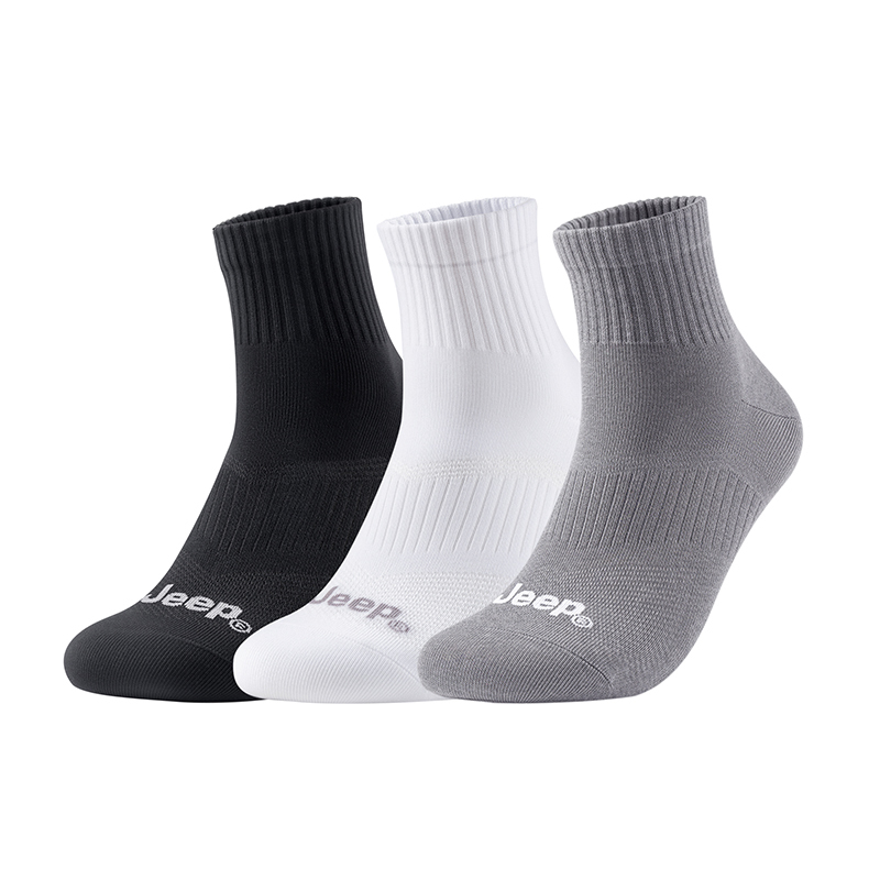 

Носки Mid Calf Unisex, набор из 3 пар Jeep, черный белый серый 3 pack[7a antibacterial, moisture-wicking breathable]