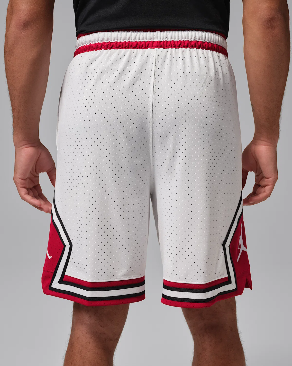 Мужские шорты Jordan Sport Dri-FIT 9" Diamond, White/Gym Red/White — фото 3
