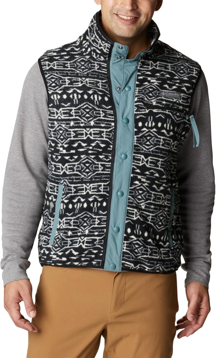 

Columbia мужская жилет Helvetia, Black Geo Print/Metal