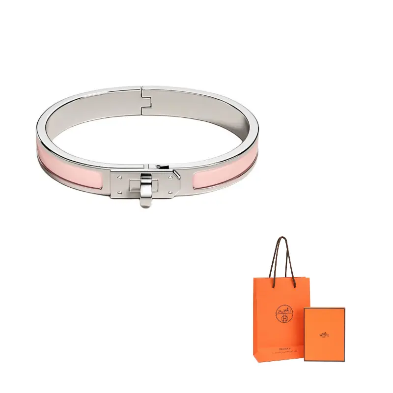 

HERMES Позолоченные, эмалевые, металлические браслеты Women's Light Pink