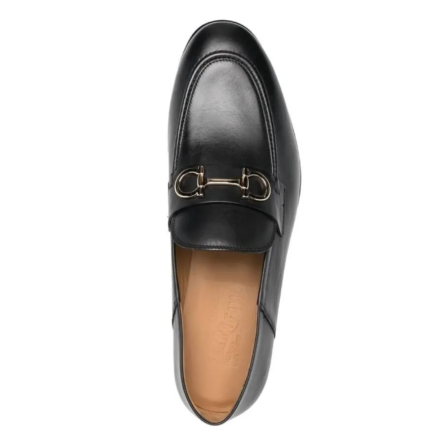 Лоферы-мюли Ferragamo Gancini с орнаментом из телячьей кожи, черный — фото 3