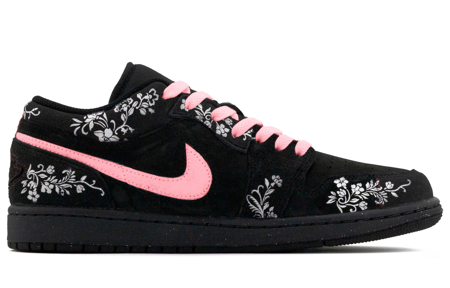 Кроссовки Air Jordan 1 Vintage Basketball Shoes Men Low-top Black/White/Pink, черный