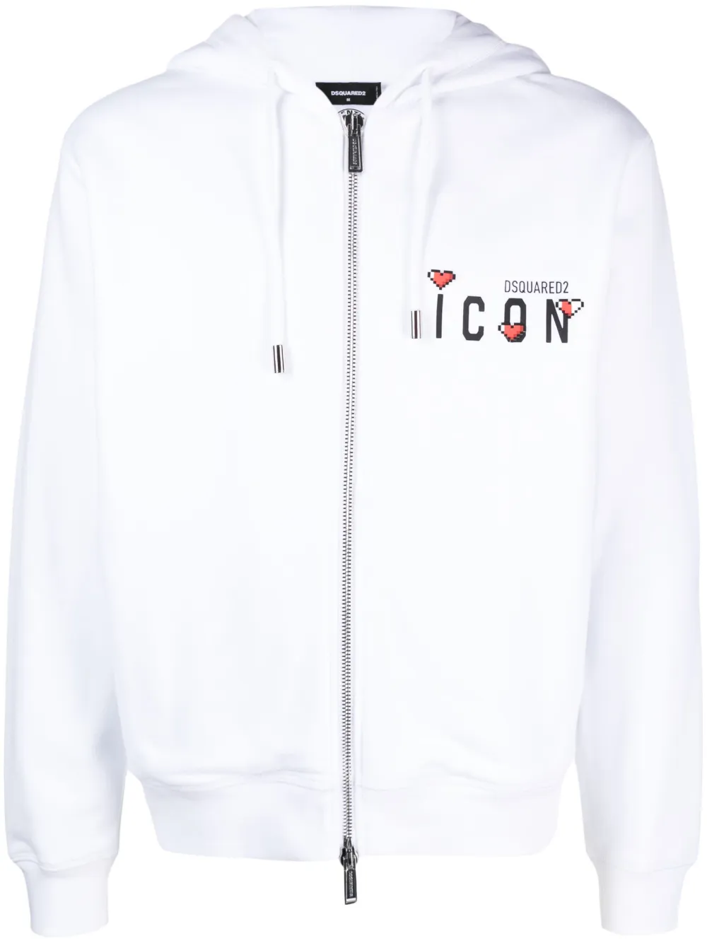 

Худи на молнии с логотипом Icon DSQUARED2, белый