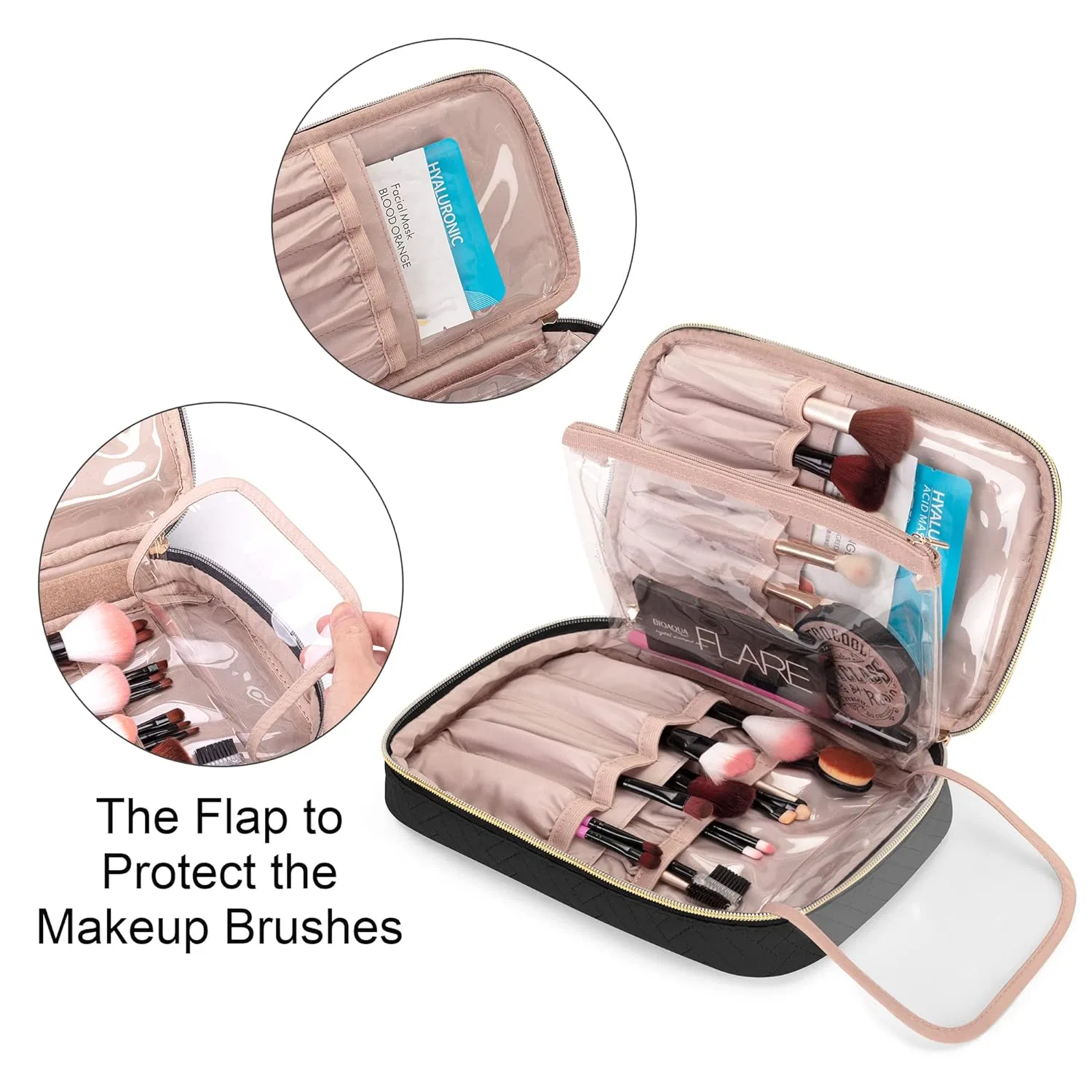 Органайзер для кистей «Cosmetic Bag» от Yarwo Yarwo, Black — фото 3