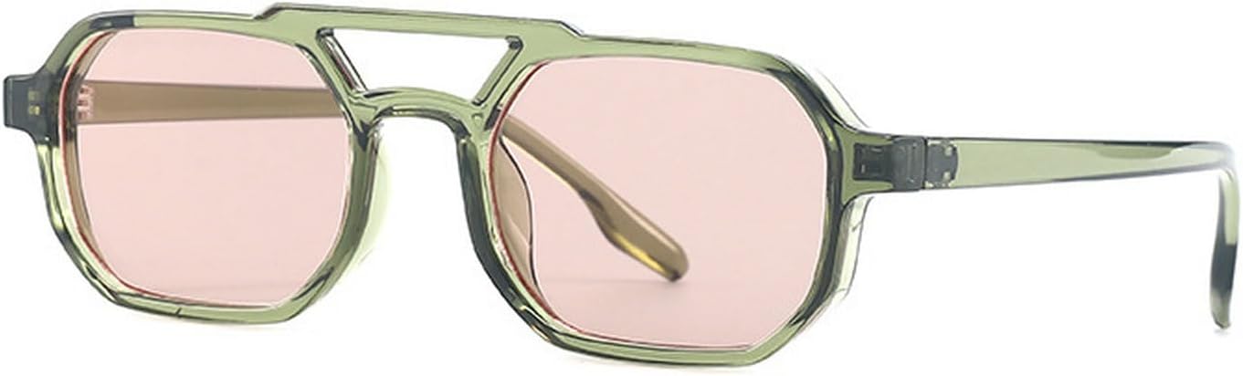 

Солнцезащитные очки Laureles в маленькой оправе с двойной перемычкой, многоугольные, квадратные, женские, с градиентным переходом цвета (розовый и зеленый), мужские, C4