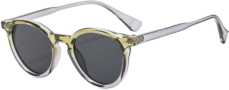 

Модные женские солнцезащитные очки в стиле панк с круглыми заклепками, двухцветные, с защитой от УФ-излучения UV400, мужские трендовые солнцезащитные очки TKKTLLT, Green Gray Gray