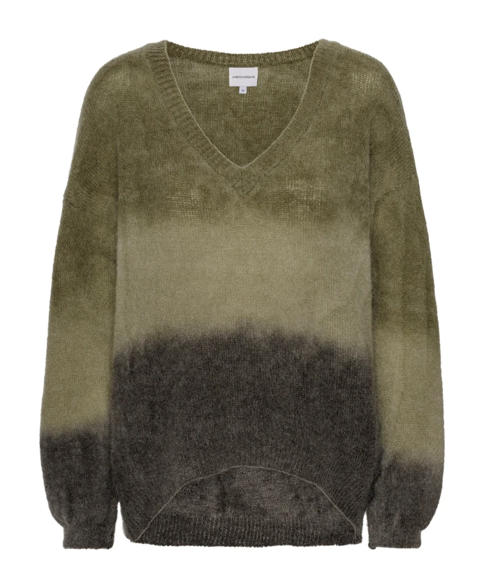 

Мягкий пуловер с V-образным вырезом и эффектом омбре. Americandreams, мультиколор