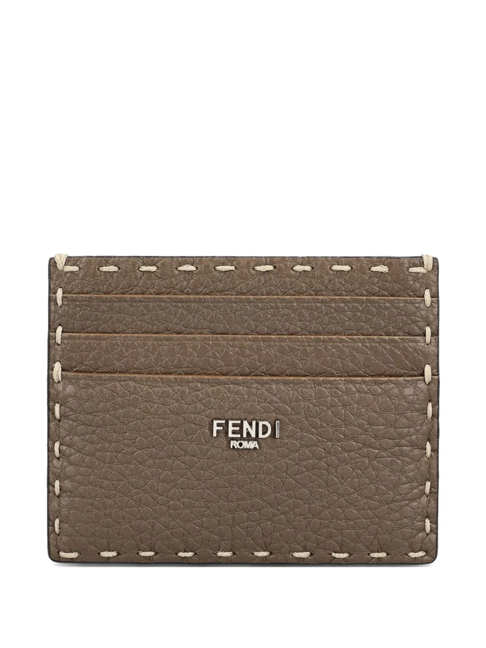 

Кардхолдер из зернистой кожи Selleria FENDI, коричневый