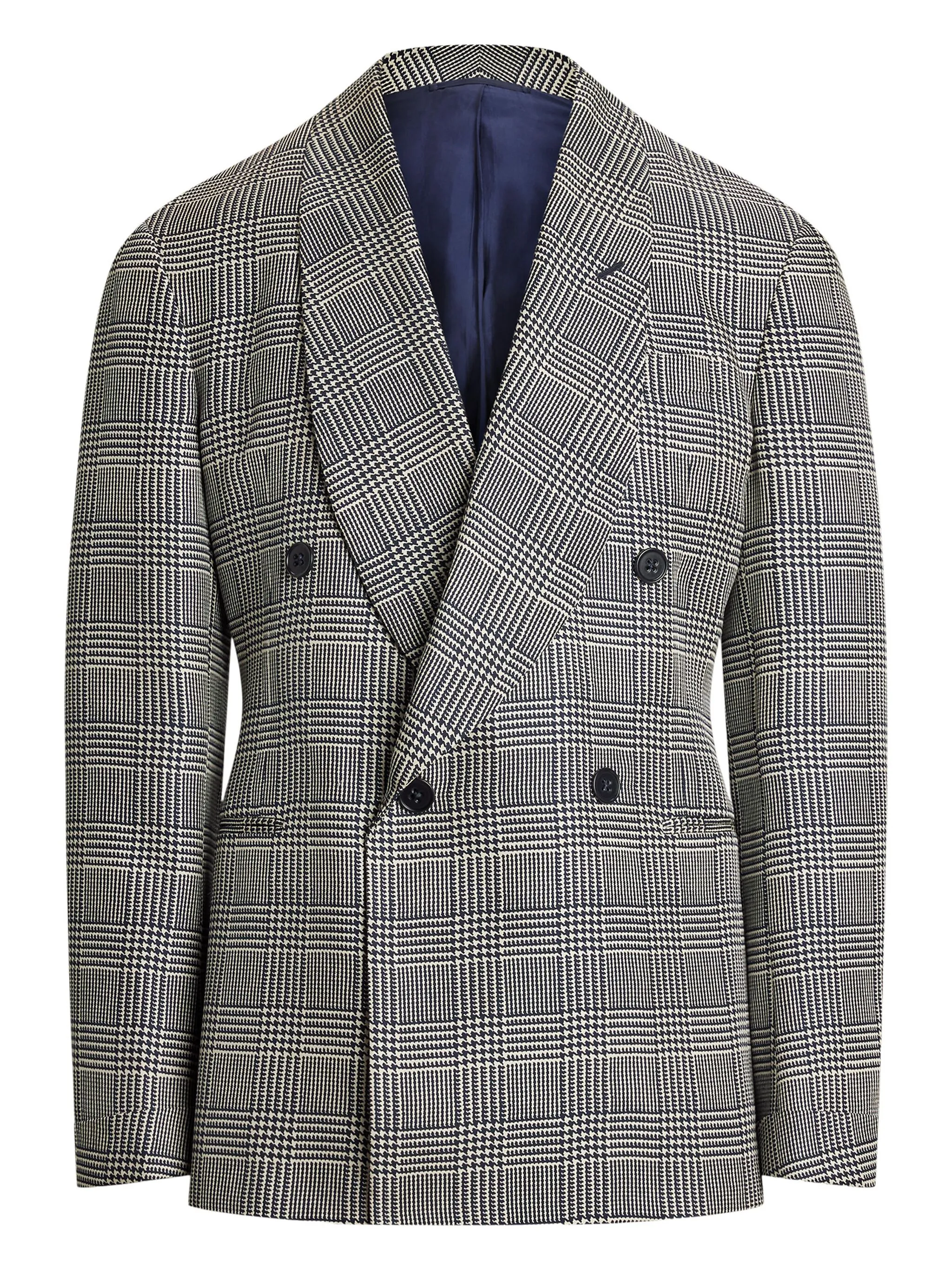 

Пиджак в клетку Prince of Wales Ralph Lauren Purple Label, синий