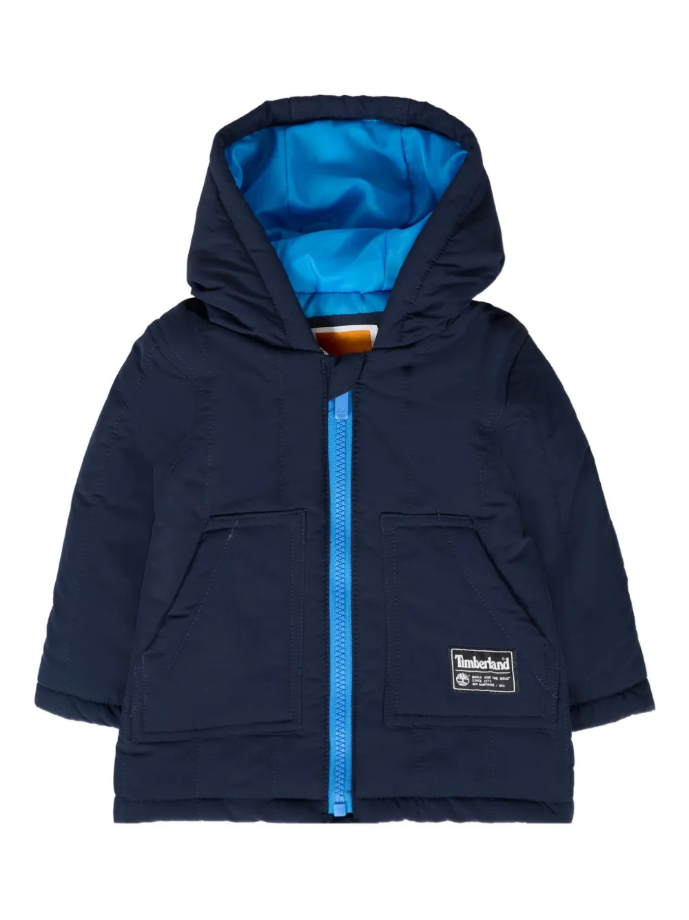 

Стеганая куртка с капюшоном Timberland Kids, синий