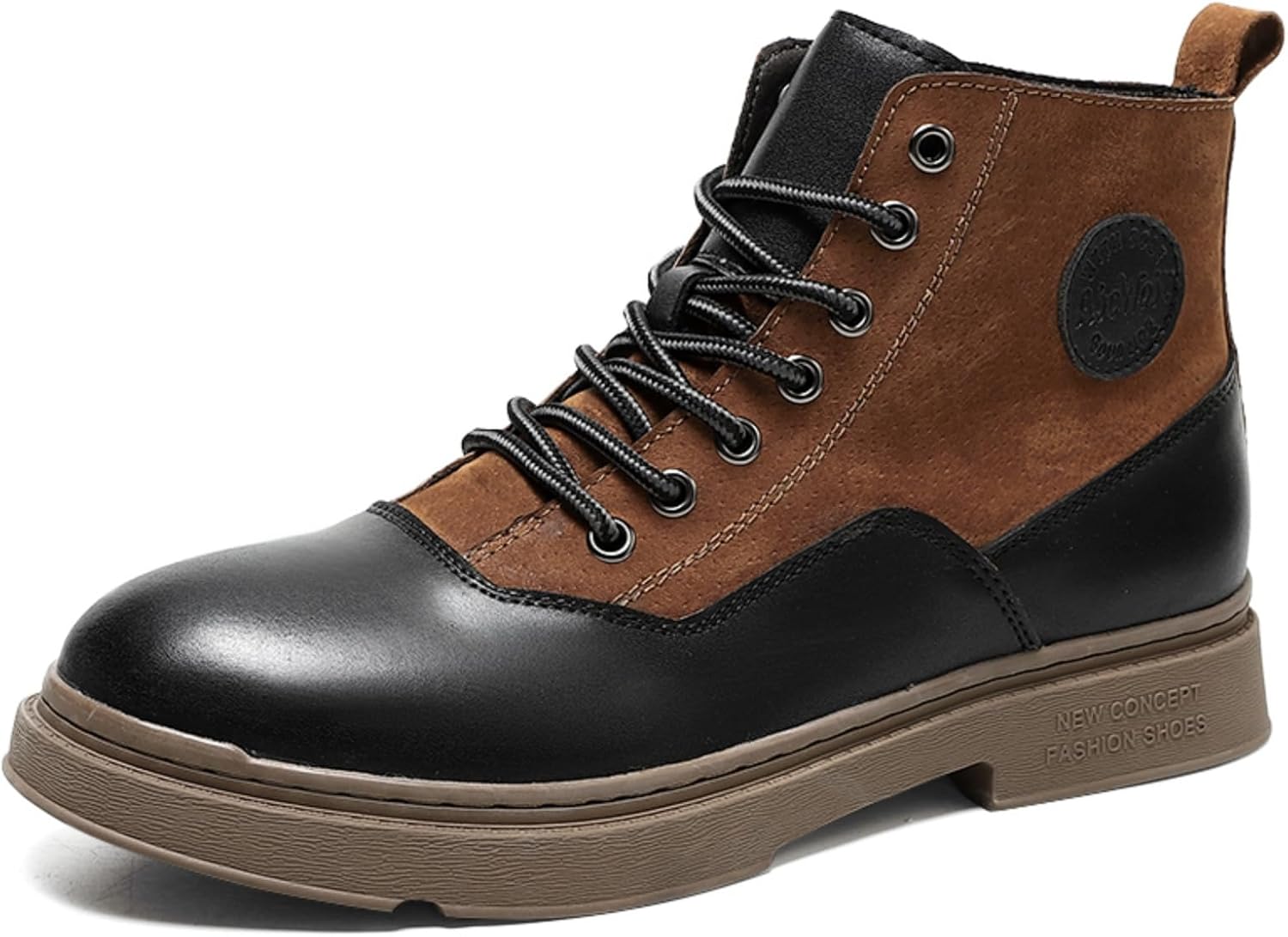 

Мужские ботинки-чукка из натуральной кожи, с шнуровкой, высокой голенью, с круглым носком, повседневные короткие ботинки, удобные, легкие, нескользящие, для ежедневной ходьбы, работы в офисе, поездок и повседневного делового ношения Yrzhgdl, кор...