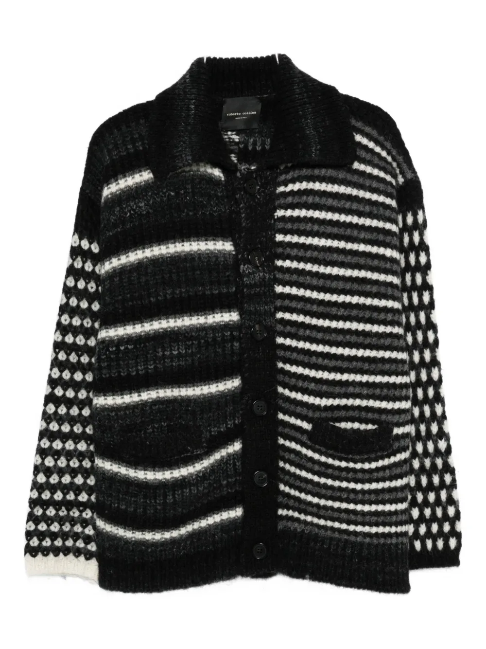 

Кардиган в полоску Roberto Collina, черный