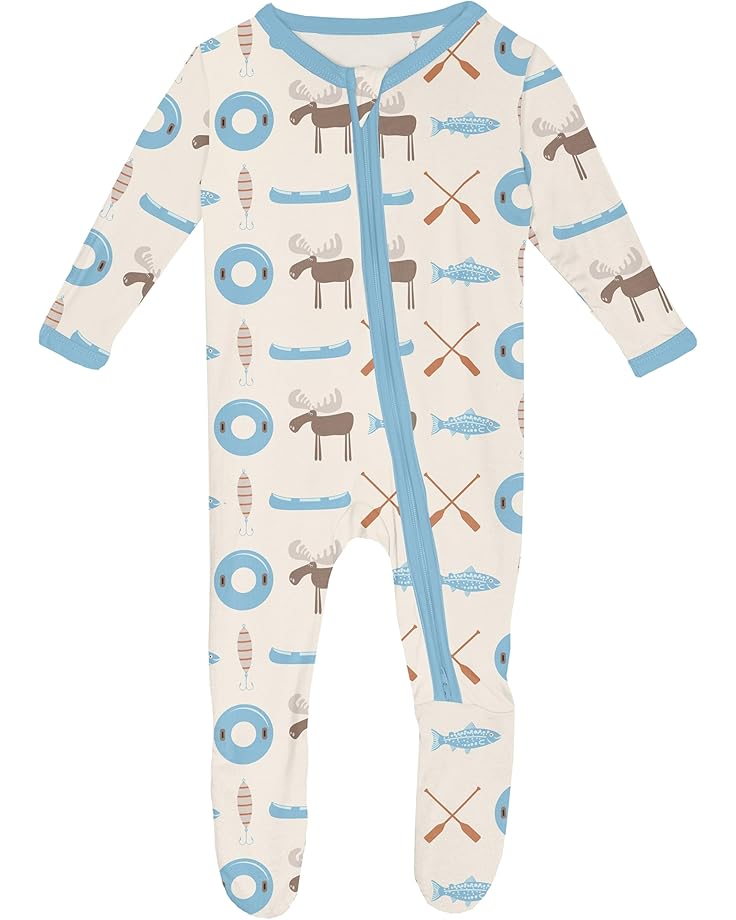 

Пижамные брюки Kickee Pants Kids Print Footie with 2 Way Zipper, цвет Natural Lake Life