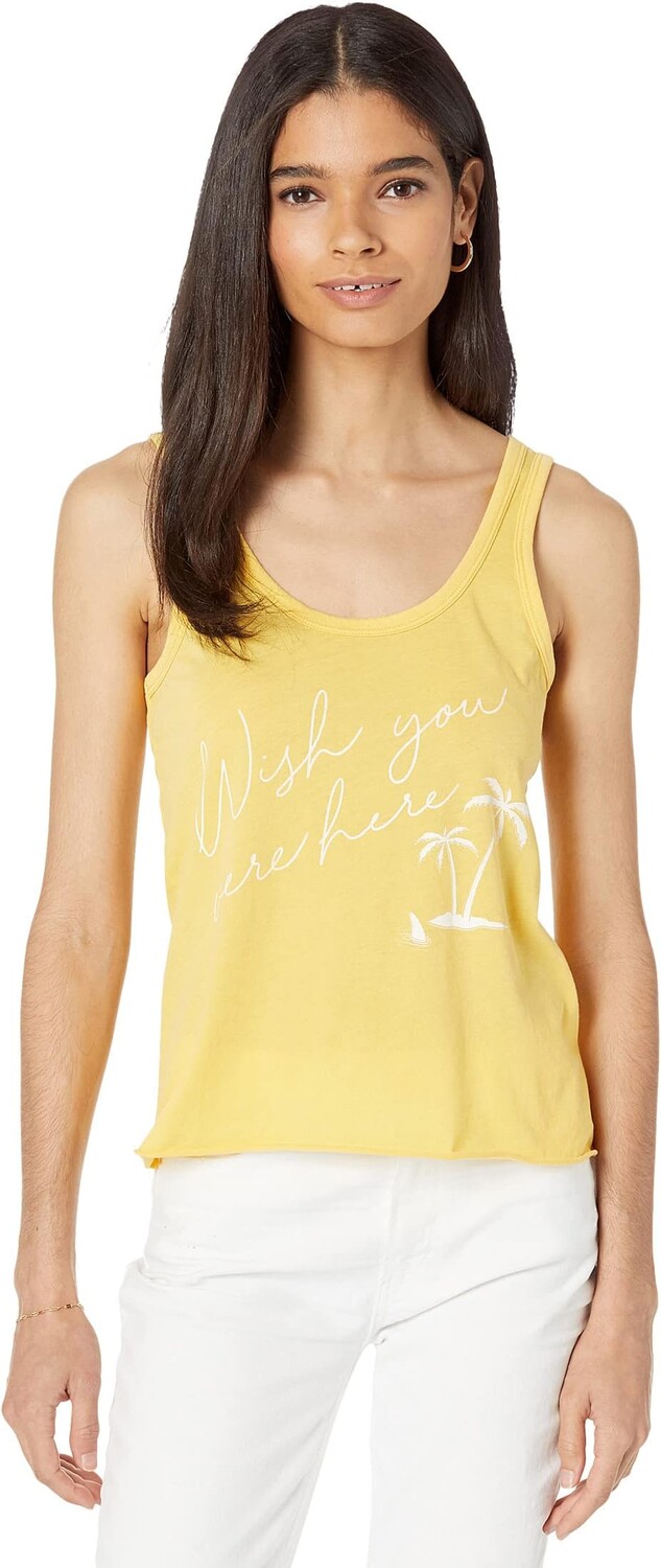 

Топ Wildfox Wish You Were Here Tissue Jersey Layla Tank, цвет Pigment Mimosa