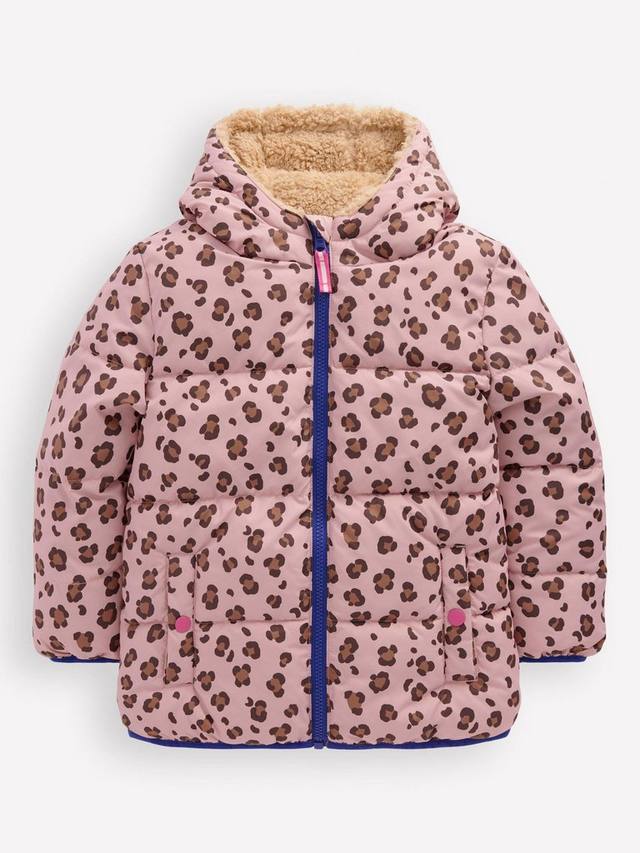 

Детская куртка-трансформер Borg/AnimalPrint Mini Boden, Pink Leopard