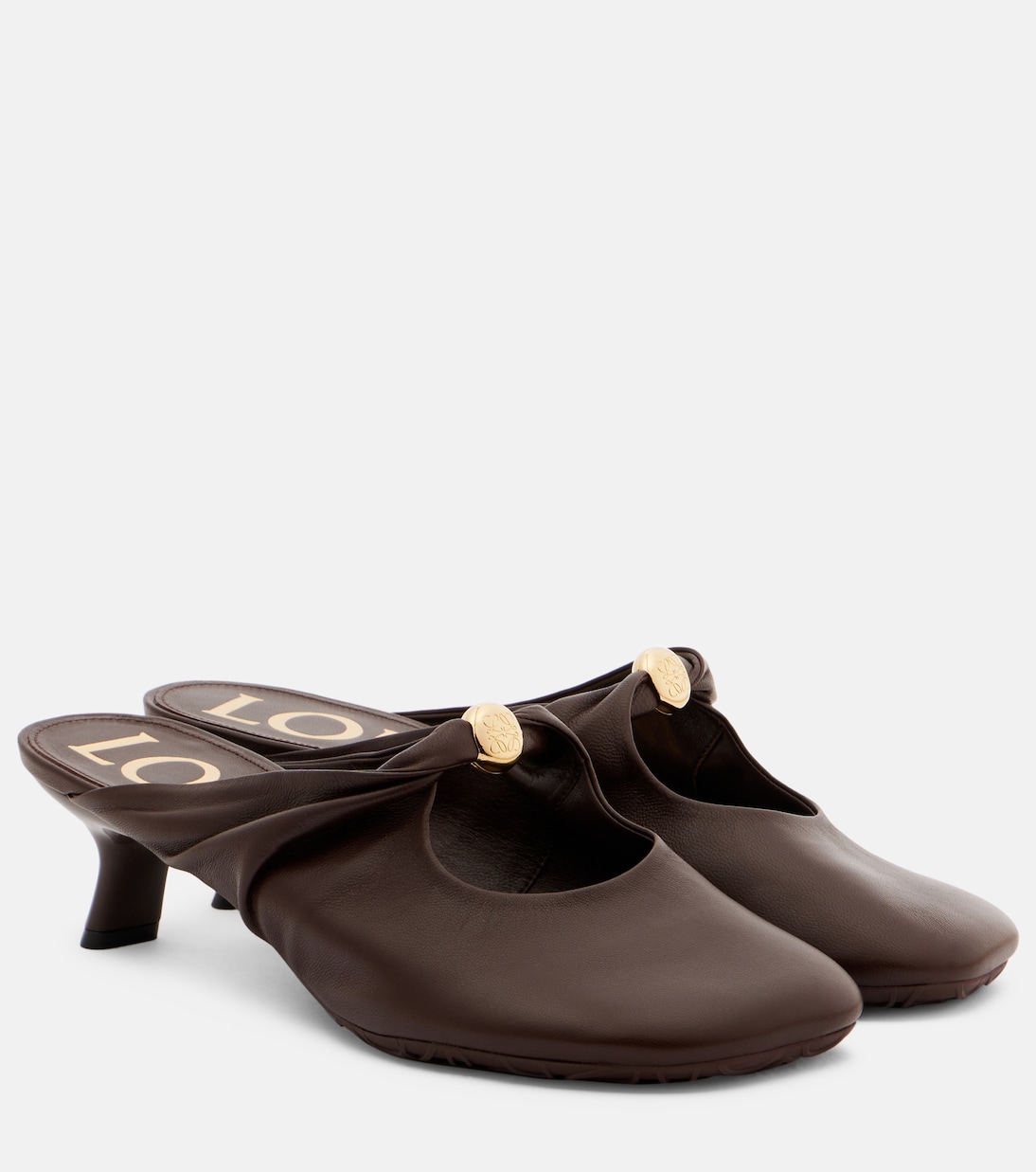 Кожаные мюли Pebble 45 Loewe, Brownie
