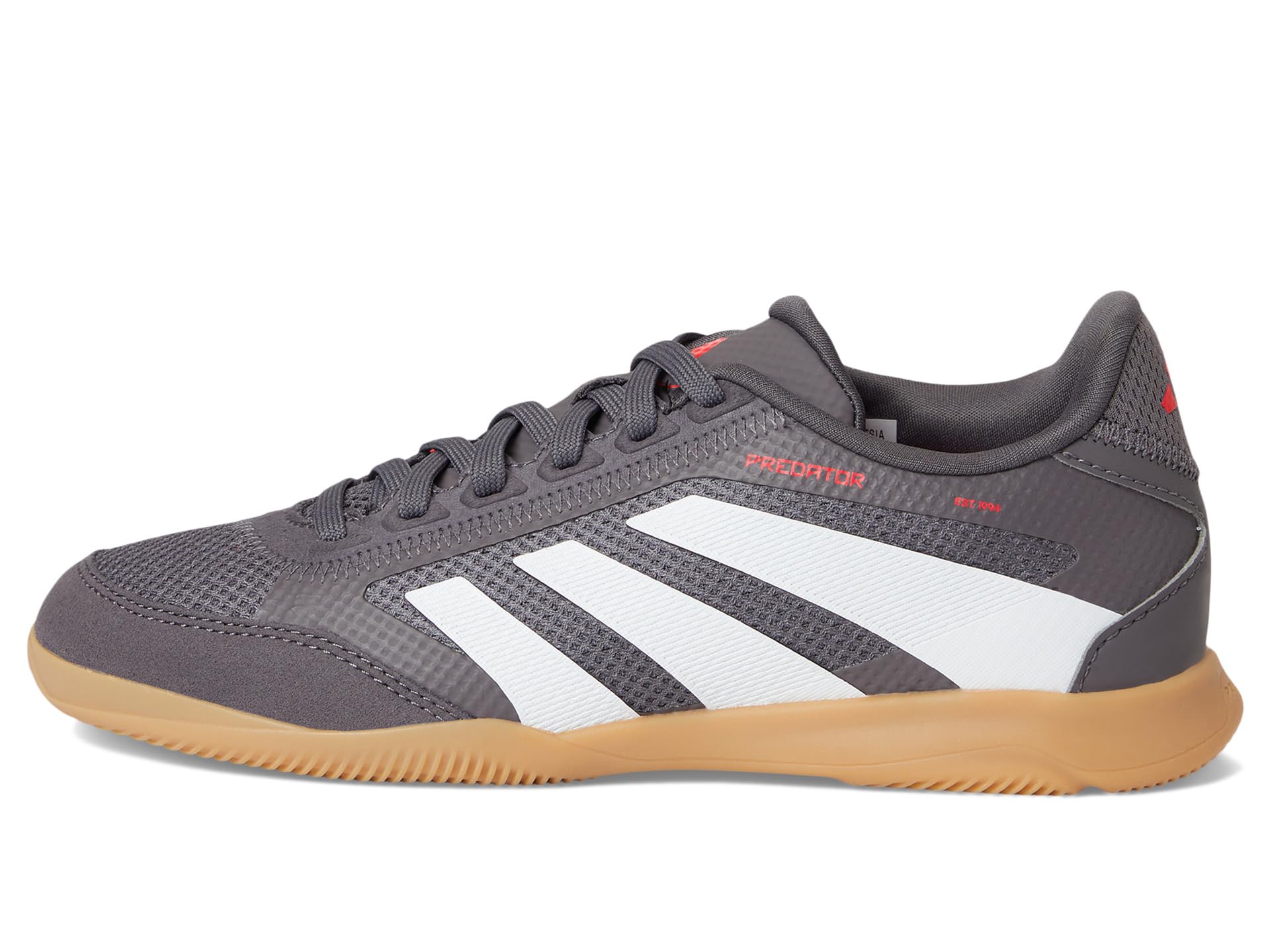 Кроссовки Adidas Kids League Predator Indoor Soccer Shoes, Grey Strata/White/Lucid Red — фото 4