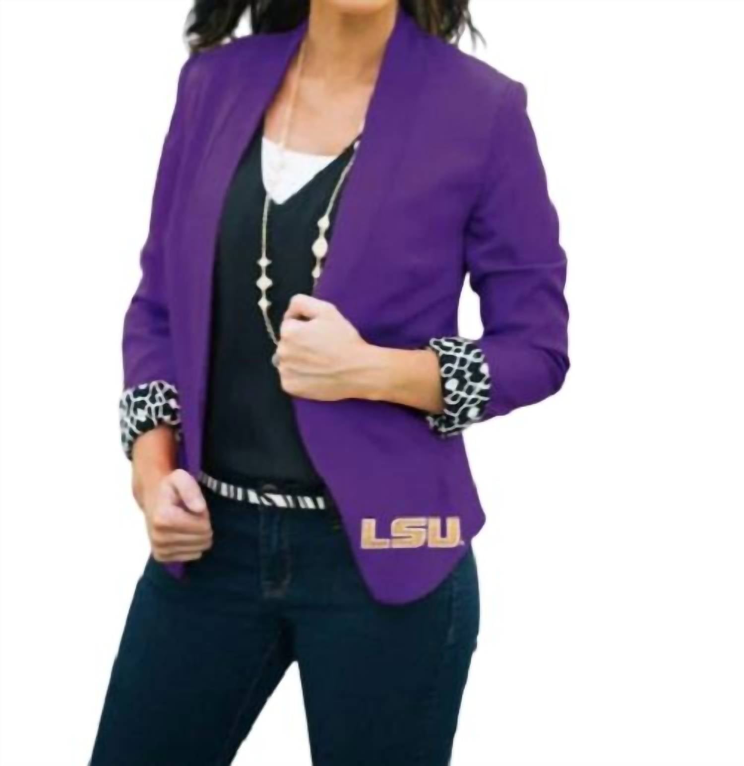 

Блейзер с логотипом Lsu Ikat, фиолетовый цвет Gameday Couture