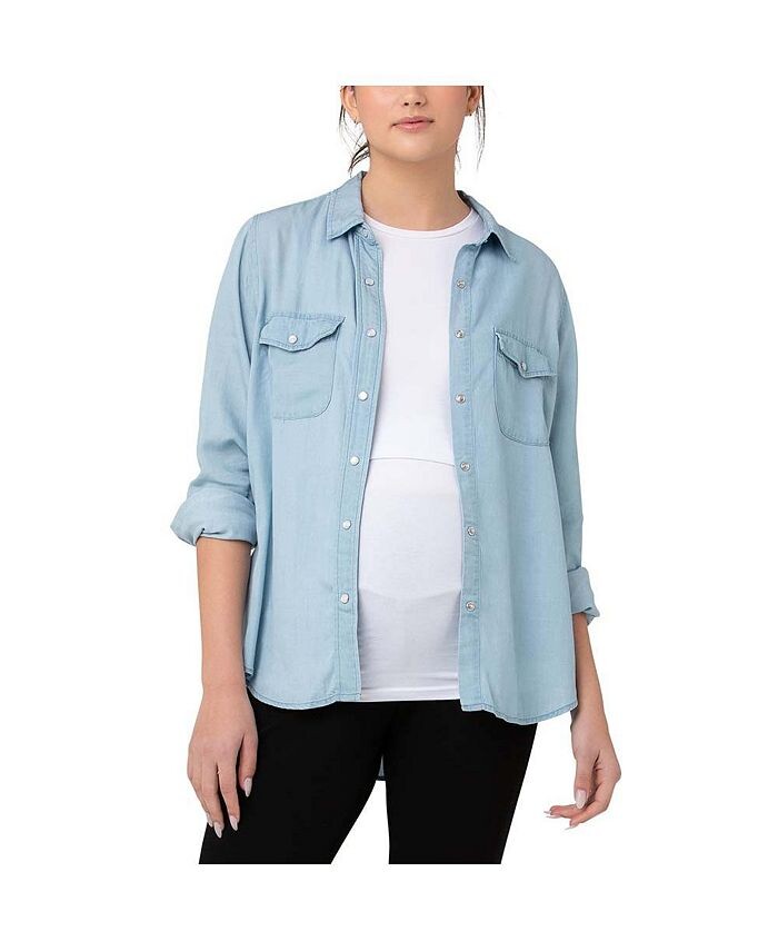 

Женская рубашка Bec Chambray Clean Fade Ripe Maternity, синий