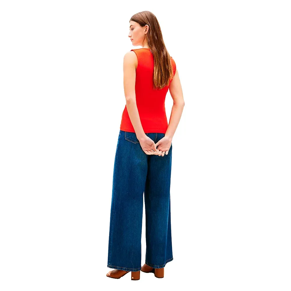 Футболка без рукавов Tommy Hilfiger 5x2 Rib Boat Slim Fit, оранжевый — фото 2