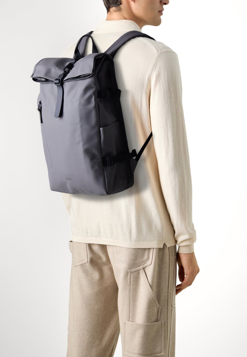

Рюкзак ROLLTOP LARGE UNISEX Rains, серый