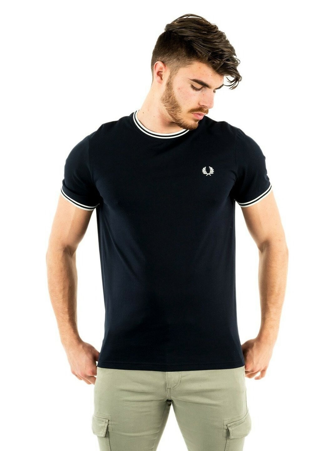 

Футболка с принтом Fred Perry, синий