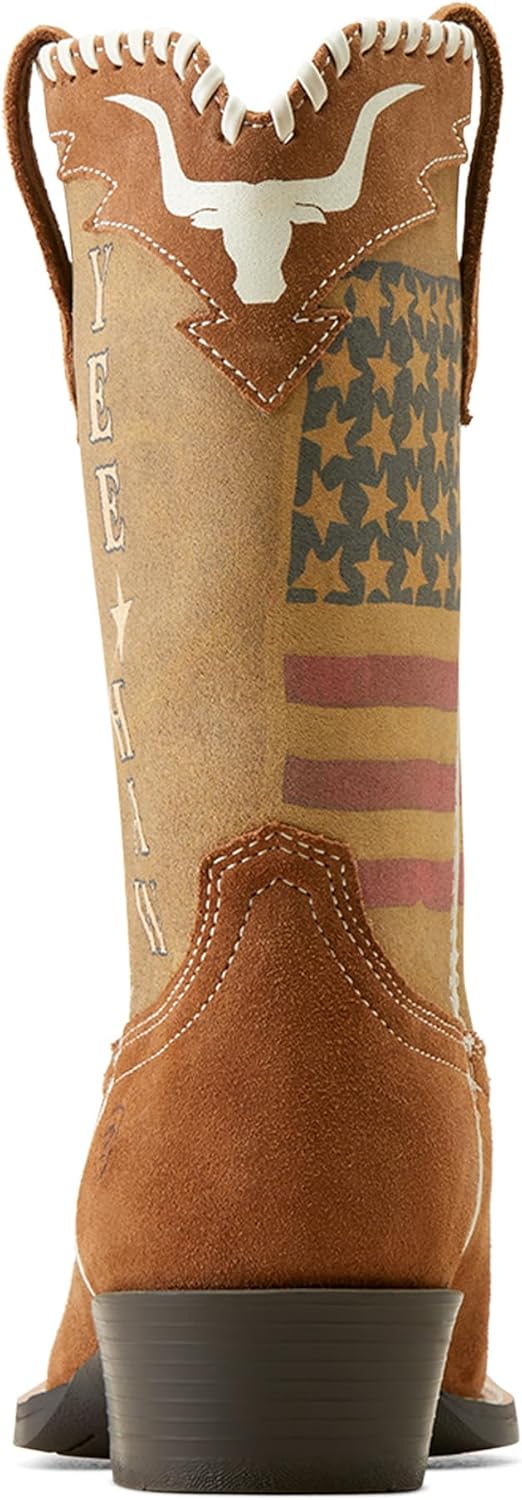 Унисекс-детские ковбойские сапоги ARIAT Futurity Rodeo Quincy, American Cowboy/Chestnut Suede — фото 2