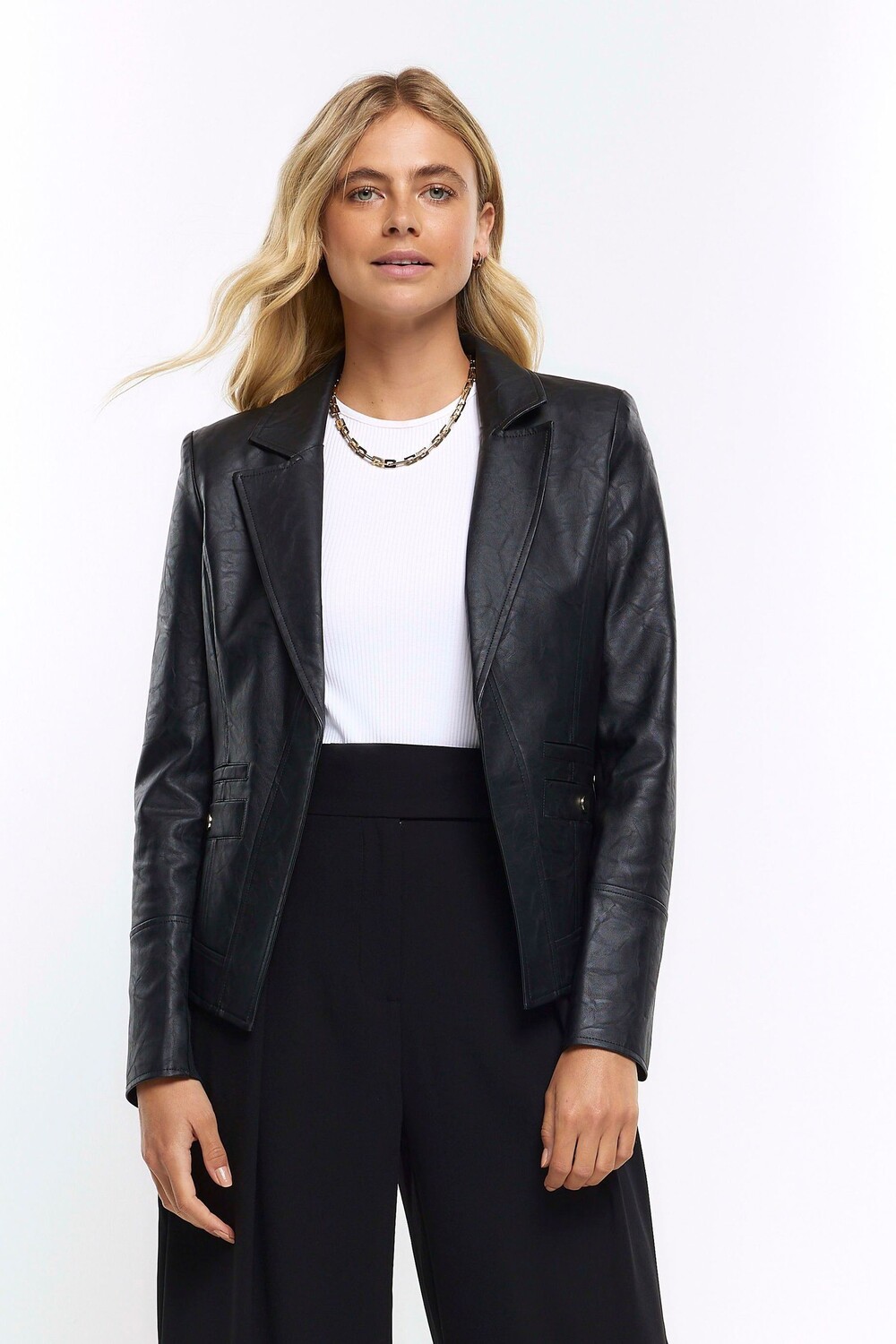 

Куртка из искусственной кожи River Island, черный