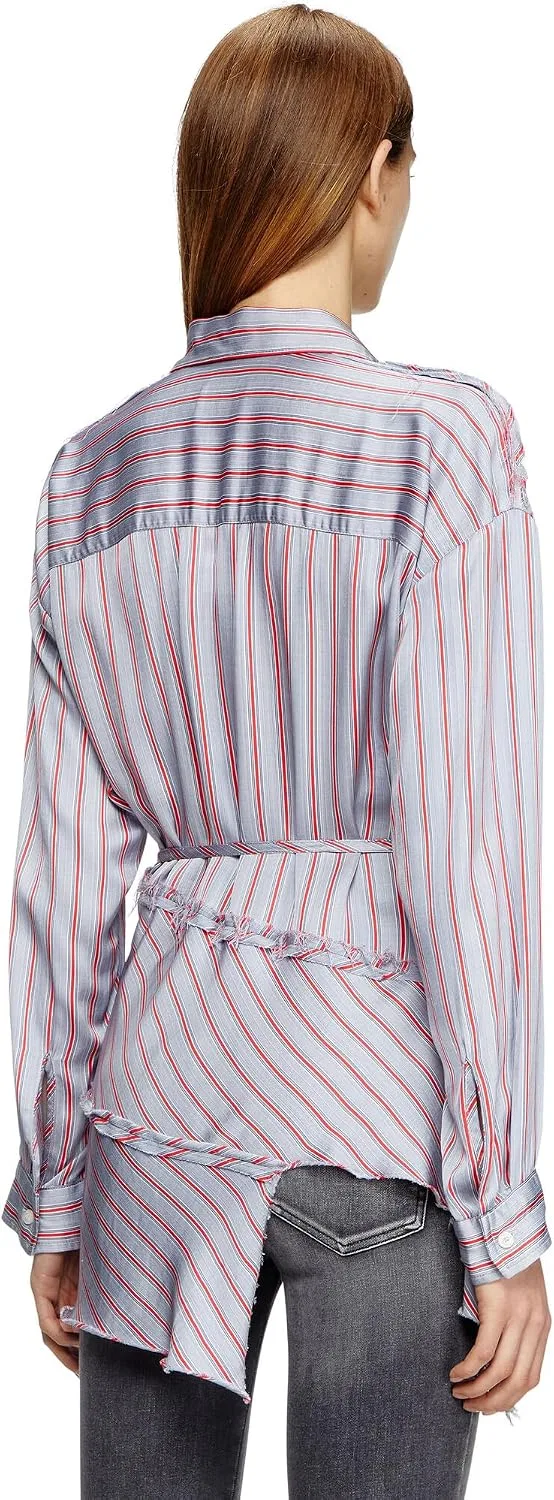 Блуза с запахом, полосатая, C-RAZY Regular Fit, Diesel, фиолетовый — фото 2